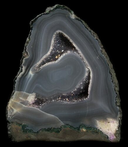 Polished Brazilian Agate Standup - Druzy Amethyst #34721